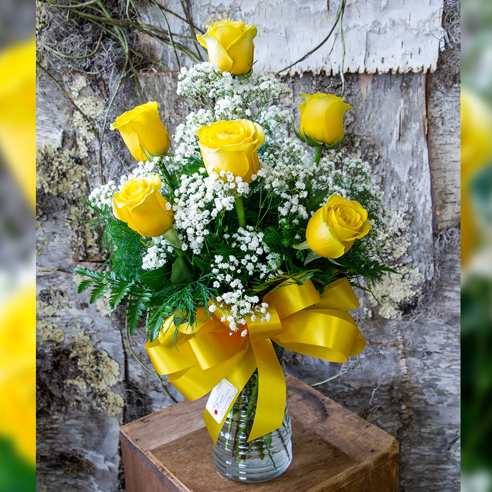 Yellow Roses Arranged | Linda's Flowers, image size:1000x1000